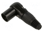 Connector: XLR | plug | male | audio video | RAMP | PIN: 5 | angled 90&deg;
