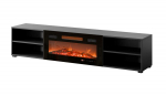 RTV cabinet POLO 180x33x39 black + fireplace black