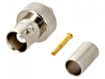 Connector: BNC | plug | female | straight | 50&Omega; | crimped | H155 | PTFE
