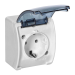 Uued tooted // Gniazdo pojedyncze 2P+Z Schuko AQUATIC, IP44, białe dymione