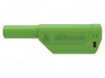 Laboratory connector: 4mm banana | plug | 32A | 1kV | green | insulated