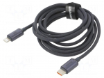 Cable | USB 2.0 | Apple Lightning plug,USB C plug | 2m | black | 20W