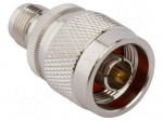 Adapter | N male,RP-TNC female | Insulation: PTFE | 50&Omega; | brass | 11GHz