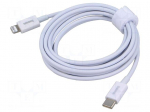 Cable | Apple Lightning plug,USB C plug | 2m | white | 20W
