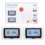 Smart thermostat PNI CT400 wireless, with WiFi, controls 1 central unit and 2 different zones, ground floor via the Internet, for central heating units, pumps, solenoid valves, TuyaSmart APP, hysteres