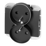 Uued tooted // Gniazdo podw&oacute;jne p/t 2x2P+Z Onyx, 16A, 250V, PT-6OR, czarny