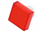 Actuator lens | 16mm | 51 | red | plastic | Face dim: 15.3x15.3mm