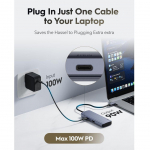 Routers Cudy  UH500 PortMate USB-C 6-in-1 Hub 4K 30Hz HDMI USB-C PD 4x USB-A 3.0 Aluminum Grey