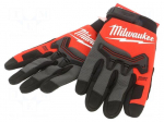 Protective gloves | Size: 9 | black-red | artificial leather