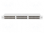 Patch panel | white | Number of ports: 48 | 19" | Cat: 6 | rack 19" | RACK