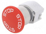 Switch: emergency stop | Stabl.pos: 2 | 22mm | red | Illumin: none | IP65