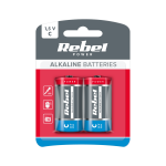 Patareid, akud, toiteplokid ja adapterid // AA, AAA ja muud suurused patareid, laadijad &ndash; saadaval tellimiseks // Baterie alkaliczne REBEL LR14 2szt/bl.