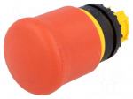 Switch: emergency stop | Stabl.pos: 2 | 22mm | red | Illumin: none | IP66