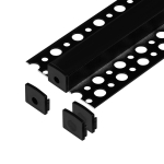T&ouml;&ouml;riistad ja m&otilde;&otilde;teseadmed // Uued tooted t&ouml;&ouml;riistade, tarvikute kategoorias // Zestaw: profil aluminiowy do taśm LED, 2000 x 55 x 13 mm, natynkowy, czarny, klosz czarny, 4 zaślepki