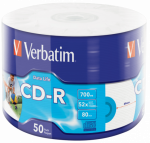 Blank CD-R Verbatim Data Life 700MB 1x-52X Inkjet Printable 50 Pack Wrap Spindle