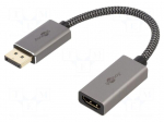 Cable | DisplayPort plug,HDMI socket | DisplayPort 1.2 | 100mm