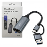 4K videoh&otilde;ivekaart | USB-C / USB-A adapter | HDMI | 30Hz | Alumiiniumkorpus