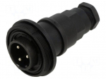 Connector: circular | plug | male | PIN: 3 | 12A | 277V | IP68,IP69K | 6&divide;8mm