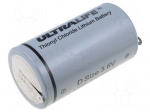 Battery: lithium | 3.6V | D | soldering lugs | &Oslash;34.2x61.5mm | 19000mAh