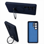 Tagakaas Samsung Galaxy S25 Ultra, alusega, MagSafe, Soft Touch silikoon, tumesinine