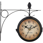 Dekoratiivne pidulik valgustus | J&otilde;uluvalgustus // Dekoratiivne pidulik valgustus | J&otilde;uluvalgustus // Zegar dwustronny ścienny dworcowy retro vintage metalowy czarny design 24cm