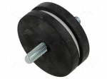 Magnet: permanent | NdFeB | 83N | &Oslash;: 43mm | H: 21mm | rubber,steel | disk