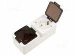 Connector: AC supply | socket | 2P+PE | 250VAC | 16A | white | wall mount