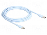 Cable | USB 2.0 | USB C plug,both sides | gold-plated | 2.5m | blue