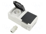 Connector: AC supply | socket | 2P+PE | 250VAC | 16A | wall mount | PIN: 3