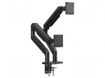 Holder | table edge | 20kg | 45" | black | Arm len: 621mm | monitor x2