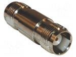 Adapter | TNC female,both sides | Insulation: POM | 50&Omega; | brass | 11GHz