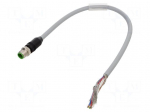Cable: for sensors/automation | PIN: 8 | M12 male | straight | 0.3m