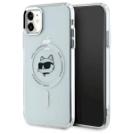 Karl Lagerfeld KLHMN61HLSCHH Hardcase IML Metal Choupette Head Mag for iPhone 11 / Xr 6.1" / white