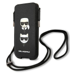 Karl Lagerfeld Torebka KLHCP12MOPHKCK Hardcase Saffiano Ikonik Karl&Choupette Head for 6,1" / black