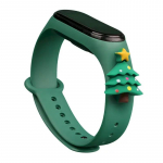 Fusion Accessories Xmas Christmas Tree viedpulksteņa siksniņa priek&scaron; Xiaomi Mi Band 3/4 | silikons | zaļa