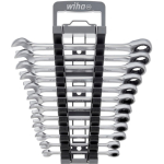 Wiha ring ratchet wrench set, 12 pieces, wrench sizes 8 - 19 mm