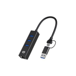 CONCEPTRONIC USB-C/-A3.0->3xUSB-A/GbE 5Gbs 0.18m must adapter