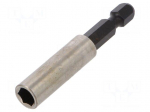 Holders for screwdriver bits | Socket: 1/4" | Overall len: 58mm