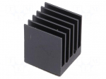 Heatsink: extruded | grilled | BGA | black | L: 17mm | W: 17mm | H: 19.5mm