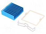 Heatsink: extruded | grilled | BGA | blue | L: 35mm | W: 35mm | H: 12.5mm