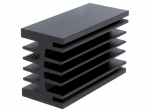 Heatsink: extruded | grilled | black | L: 75mm | W: 46mm | H: 33mm | 3.1K/W
