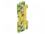 Splice terminal: rail | 2.5mm2 | ways: 1 | terminals: 4 | yellow-green
