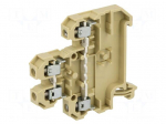 Splice terminal: rail | 4mm2 | ways: 2 | terminals: 4 | beige | Width: 6mm