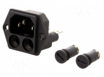 Connector: AC supply | socket | male | 10A | 250VAC | IEC 60320 | C14 (E)