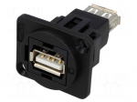Coupler | USB A socket,both sides | FT | USB 2.0 | plastic | 19x24mm