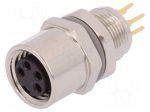 Connector: M8 | female | PIN: 4 | for panel mounting,rear side nut