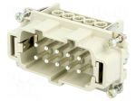 Connector: HDC | contact insert | male | C146 | PIN: 10 | 10+PE | size E10