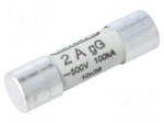 Fuse: fuse | gG | 2A | 500VAC | ceramic,cylindrical,industrial