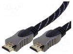 Cable | HDMI 1.4 | HDMI plug,both sides | 3m | grey-black