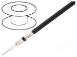 Wire: coaxial | RG223U | solid | Cu | PVC | black | 100m | 5.2mm